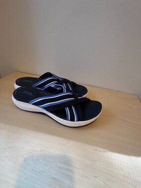 Clarks Cloudsteppers Mira Isle Sandals – Navy Blue – Women’s 7 💙🔥